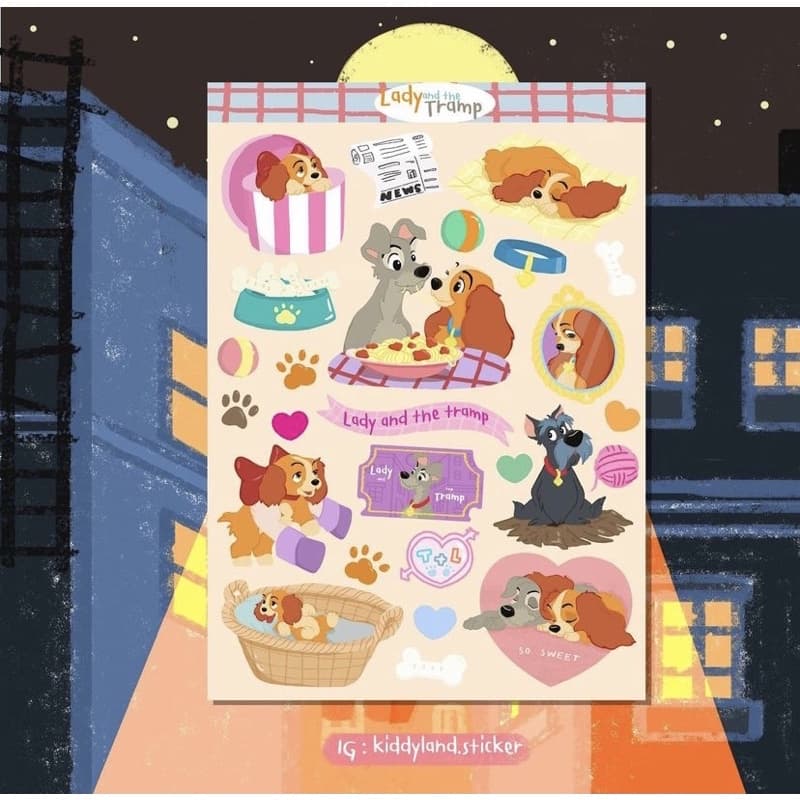 Lady and the Tramp sticker A6🐶