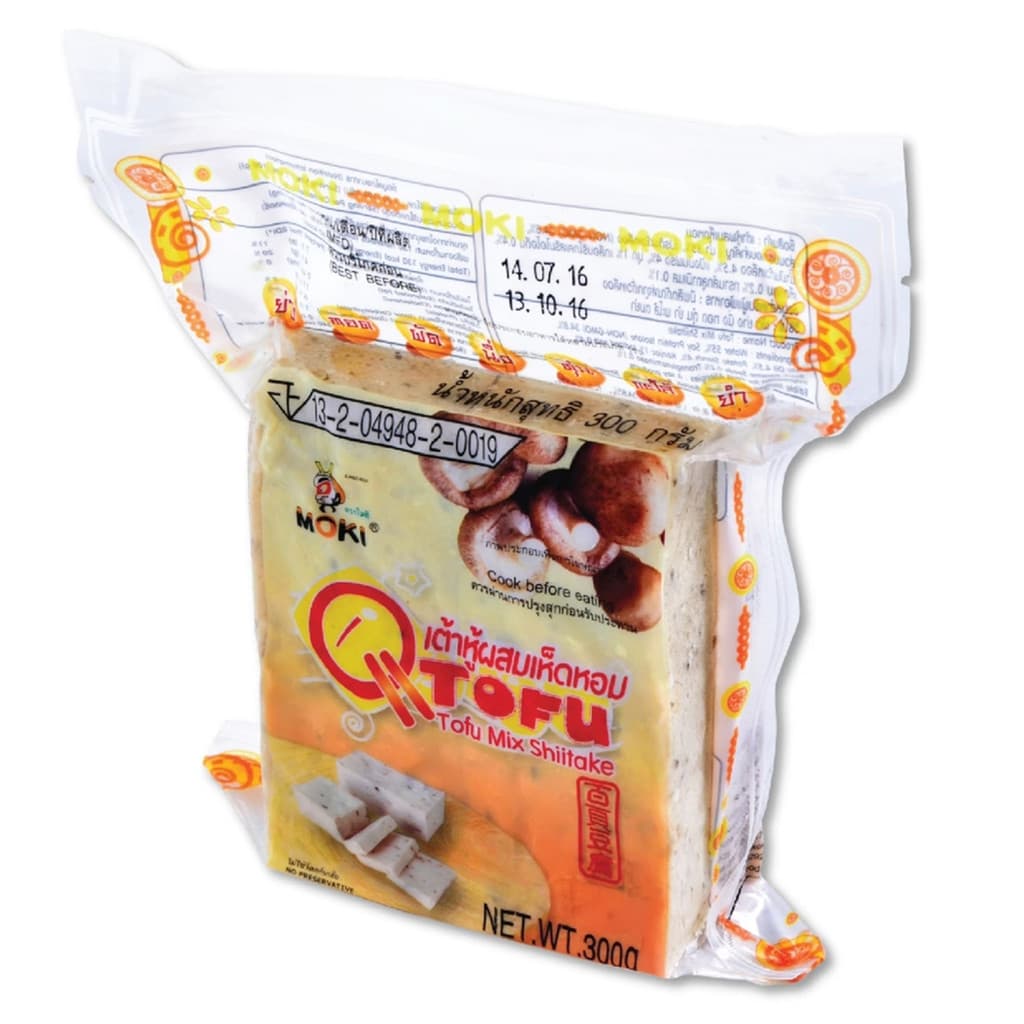 [8858661110031] Moki Q-Tofu Mix Shiitake 300G. คิวเต้าหู้ผสมเห็ดหอม ตราโมกิ 300 กรัม (Asian Deli Foods)