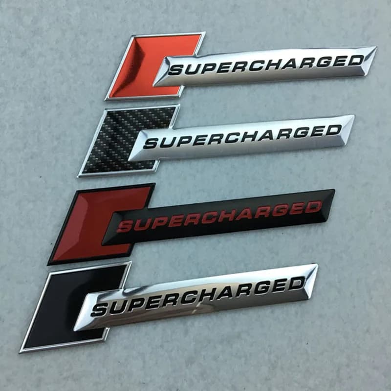 3D โลหะโลโก้ SUPERCHARGED สัญลักษณ์รถ Fender Badge Decal สําหรับ Audi A3 A4 A6 A7 A8 S2 S4 S5 S6 Q7 SUPERCHARGED Stikcer อุปกรณ์เสริม
