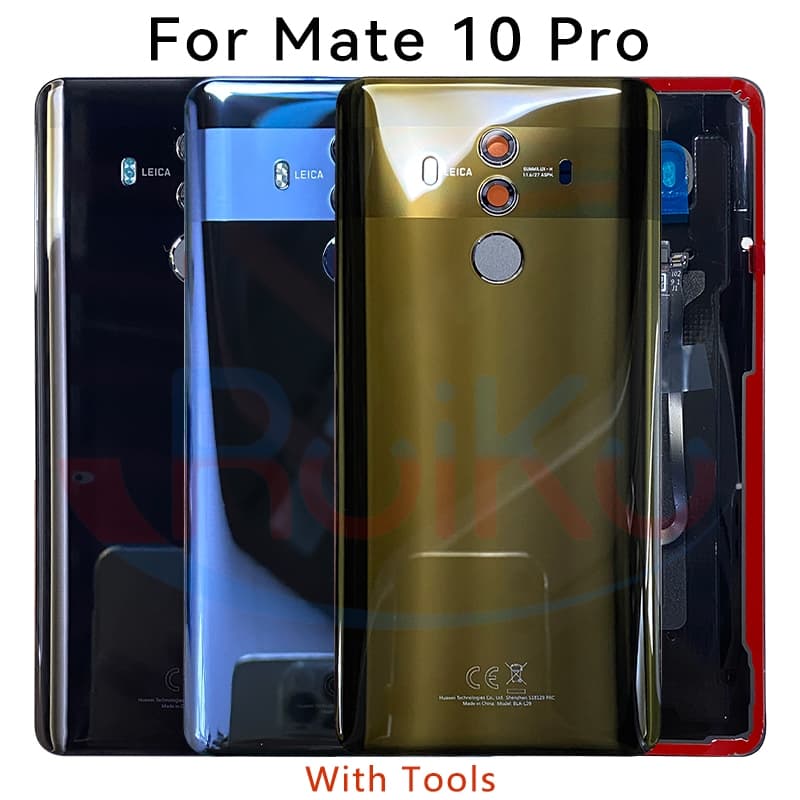 6.0 "กระจกด้านหลังสําหรับ Huawei Mate 10 Pro ฝาครอบแบตเตอรี่แผงกระจกด้านหลังประตูกรณีลายนิ้วมือ BLA-L29