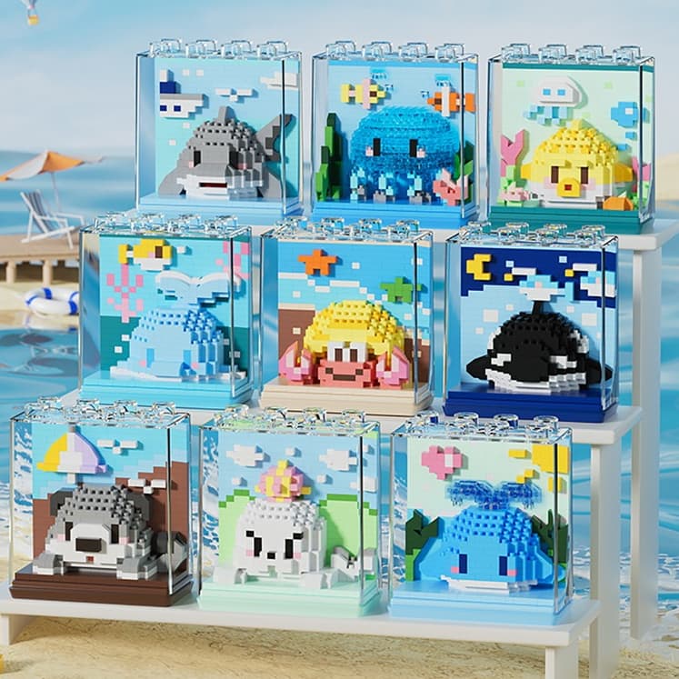 Dolphin Whale Marine Life Series บล็อกตัวต่อของเล่นของขวัญ