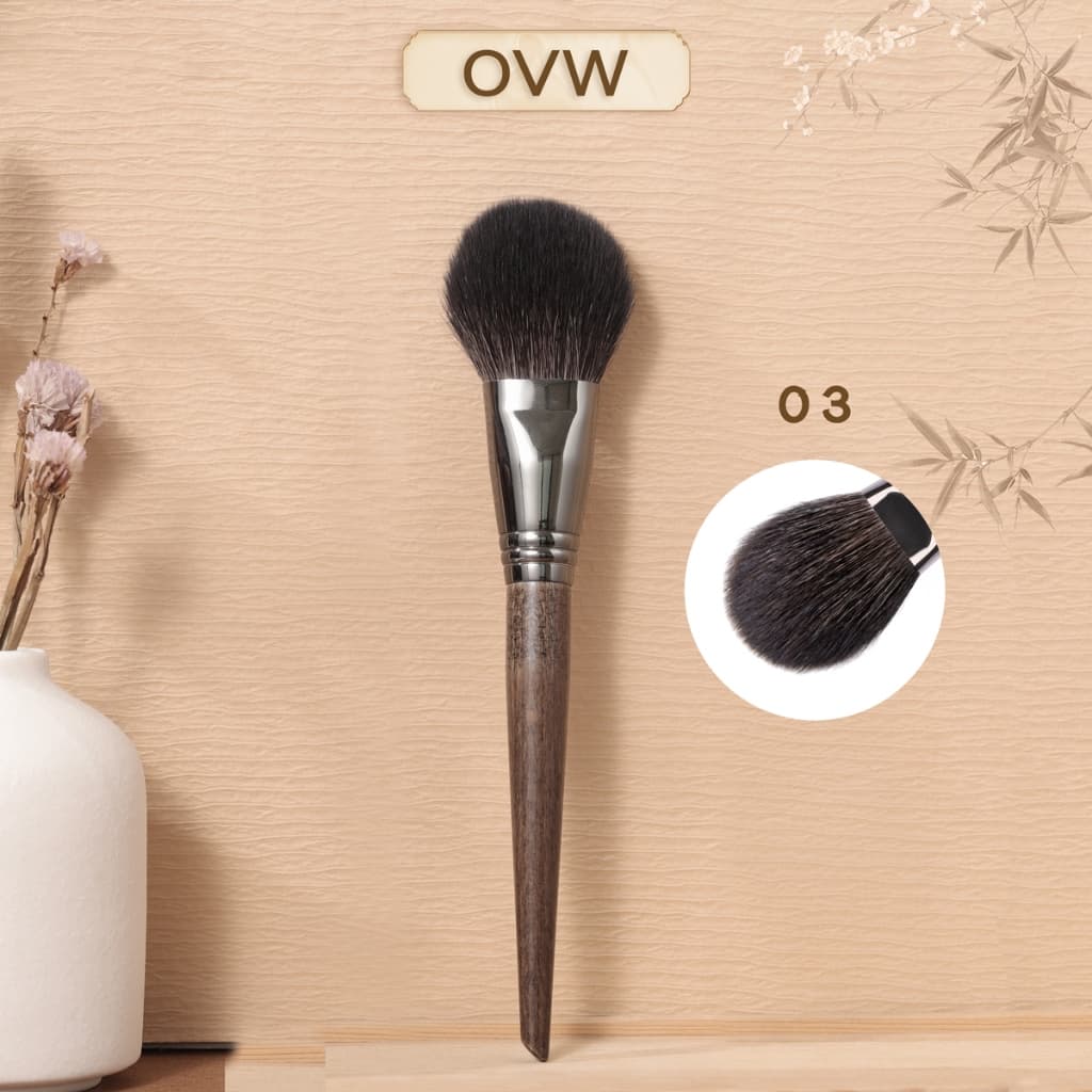 Ovw แปรงแต่งหน้า ขนแพะ ขนาดใหญ่ สําหรับปัดแก้ม แป้งฝุ่น XQ03