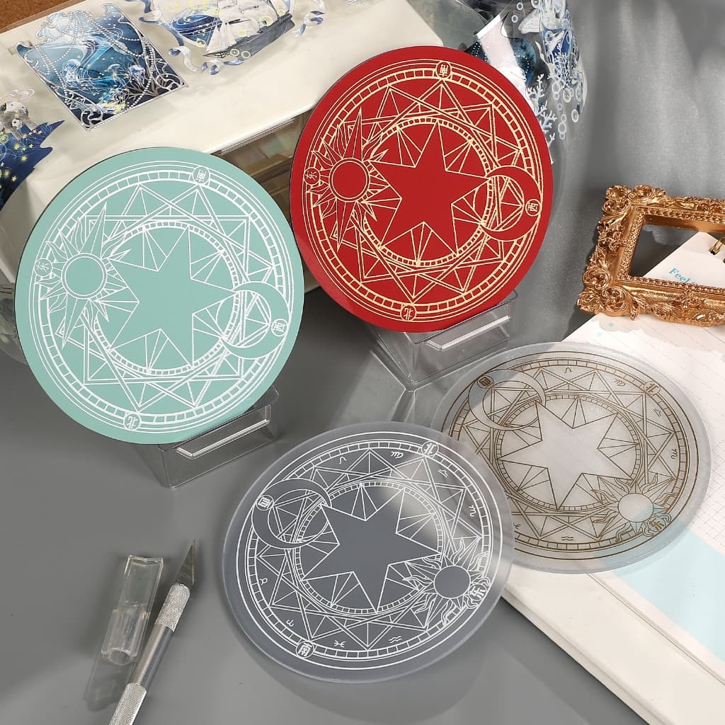 Jianwu วงกลม Magic วงกลมรูปแบบ Backing แผ่นเขียงตัด Mats Creative DIY Journal อุปกรณ์นักเรียนเครื่องเขียน