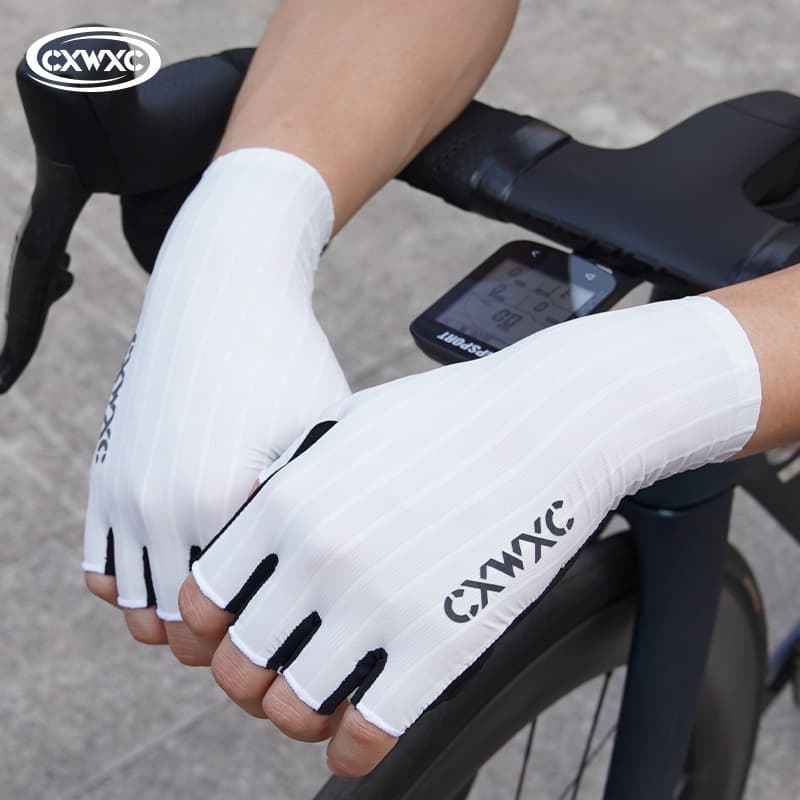 CXWXC ถุงมือครึ่งนิ้วปั่นจักรยาน ระบายอากาศ กันลื่น พร้อมยามข้อมือ สําหรับออกกําลังกาย