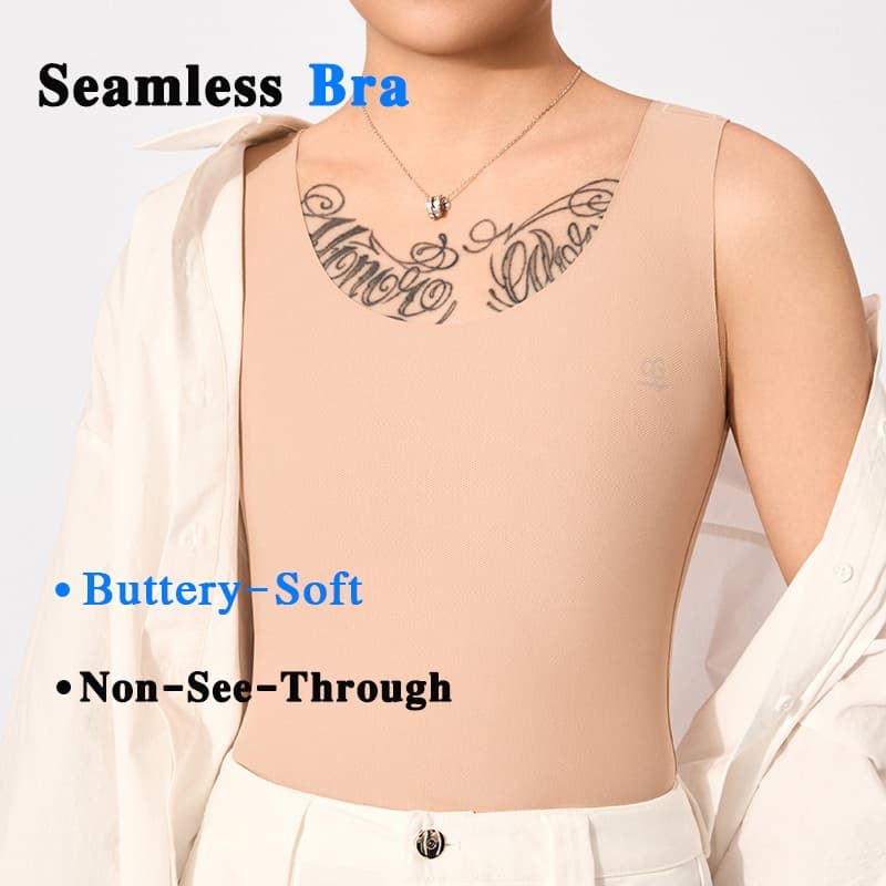 Seamless Chest Binder เสื้อกั๊กสําหรับผู้หญิง Cooling Feature Perfect สําหรับสวมใส่ทุกวันควบคุมหน้าท้อง 4 สี S-6XL