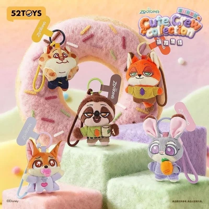 Authentic Zootopia Cute Crew Collection Plush Blind Box Phone Strap - ฟิกเกอร์สะสมและสําหรับเด็กผู้หญิง