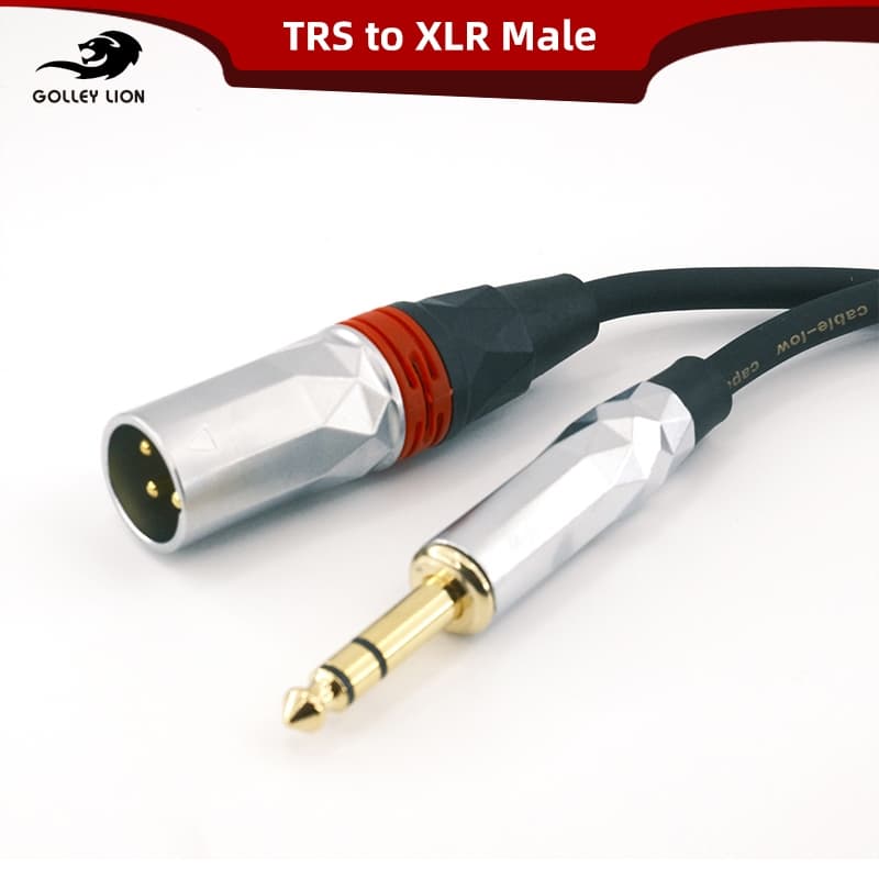 GOLLEY LION 1/4 นิ้ว TRS ถึง XLR สายเชื่อมต่อกันสัญญาณบาลานซ์ตัวผู้