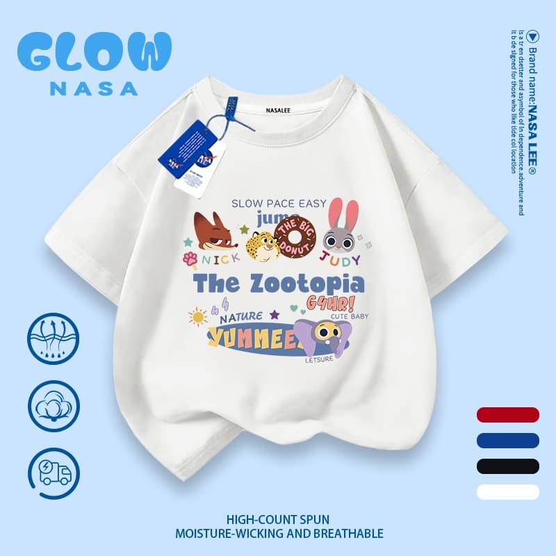 【ของพร้อมส่ง - จัดส่งถึงภายใน 3 วัน】เสื้อยืดเด็กแขนสั้นคอตตอนทรงหลวม ลาย IP สุดฮิต แมทช์ง่าย สำหรับทั้งเด็กชายและเด็กหญิง ร่วมดีไซน์ NASA