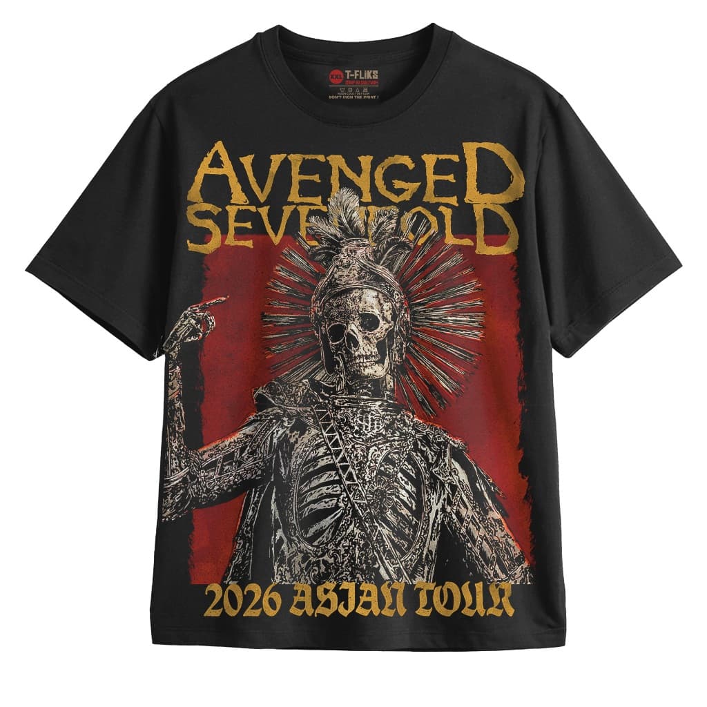 AVENGED SEVENFOLD 2026 TOUR BAND TSHIRT OVERSIZE UNISEX สีดํา - TFLICS