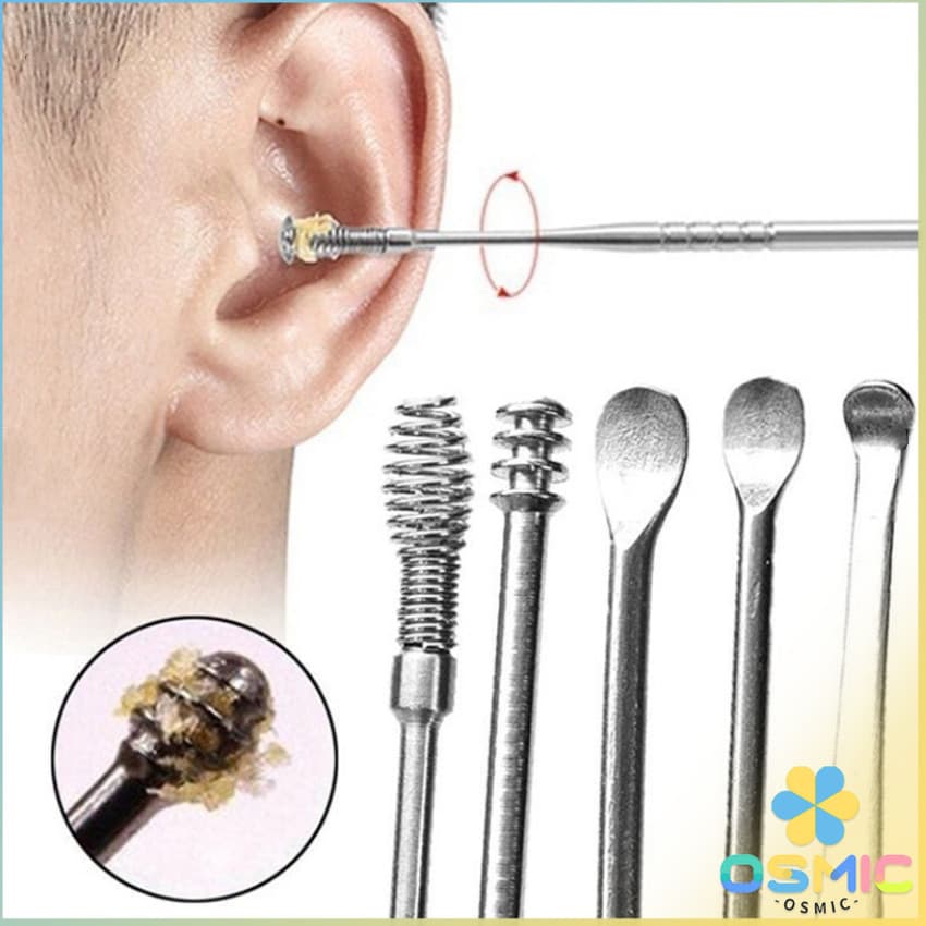 MIC ชุดไม้แคะหู พร้อมกล่องใส่ คุณภาพดี  วัสดุสเตนเลส  ขนาดสามารถพกพา Ear picking set
