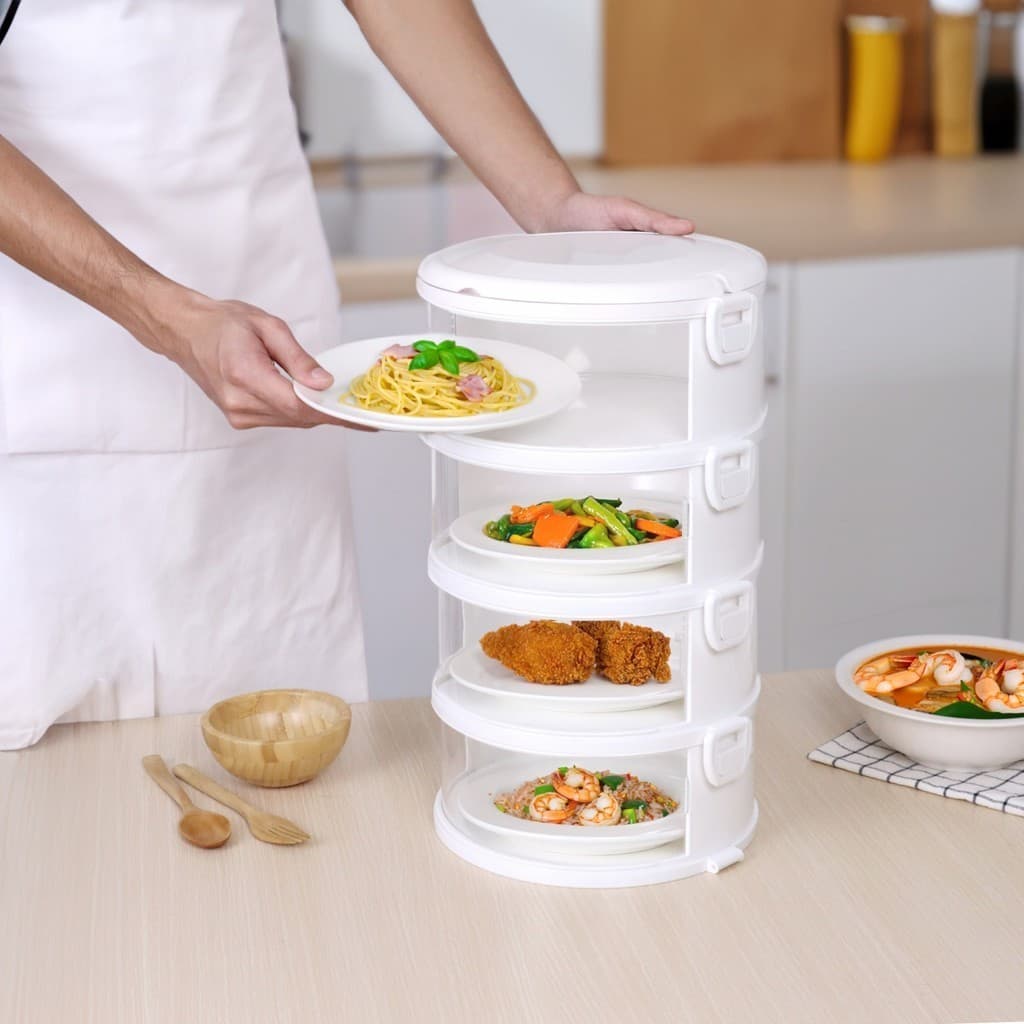 Ghouse Online SUPERLOCK ชั้นเก็บอาหารคอนโด 4 ชั้น 24.7x24.7x43.5 ซม. #6404 สีขาว สินค้าขายดี!