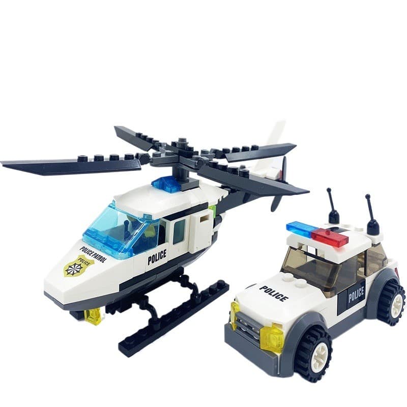 171pcs เฮลิคอปเตอร์ตํารวจ CreativeandCity ตํารวจ SWAT รถ DIY City Police Series ชายอิฐของเล่นเด็กของขวัญของขวัญวันเกิด