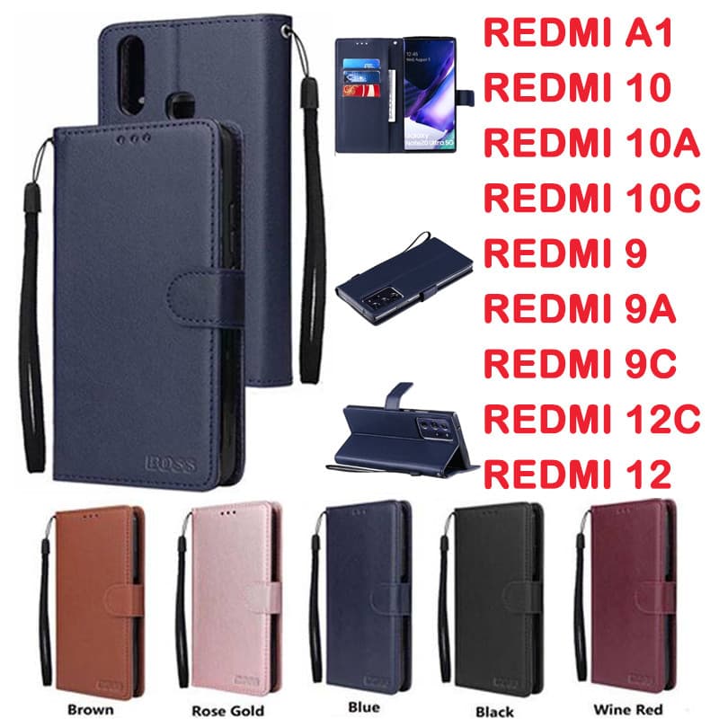 BOSS เคสฝาพับ ล็อคได้ สำหรับ REDMI A1 REDMI12 REDMI10 10C 10A REDMI9 9A 9C REDMI12Cเคสมีแม่เหล็ก