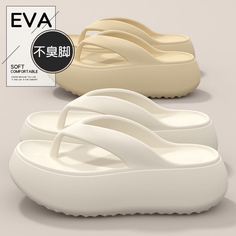 EVA women's summer new fashion non-slip flip-flops for outdoor wear, indoor home height-increasing thick-soled flip-flop