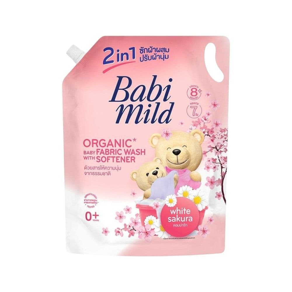 [สินค้าส่งด่วน] เบบี้มายด์ ซักผ้า2IN1ไวท์ซากุระ 2400 มล. BABI MILD WASH 2IN1 WHITE SAKURA 2400ML