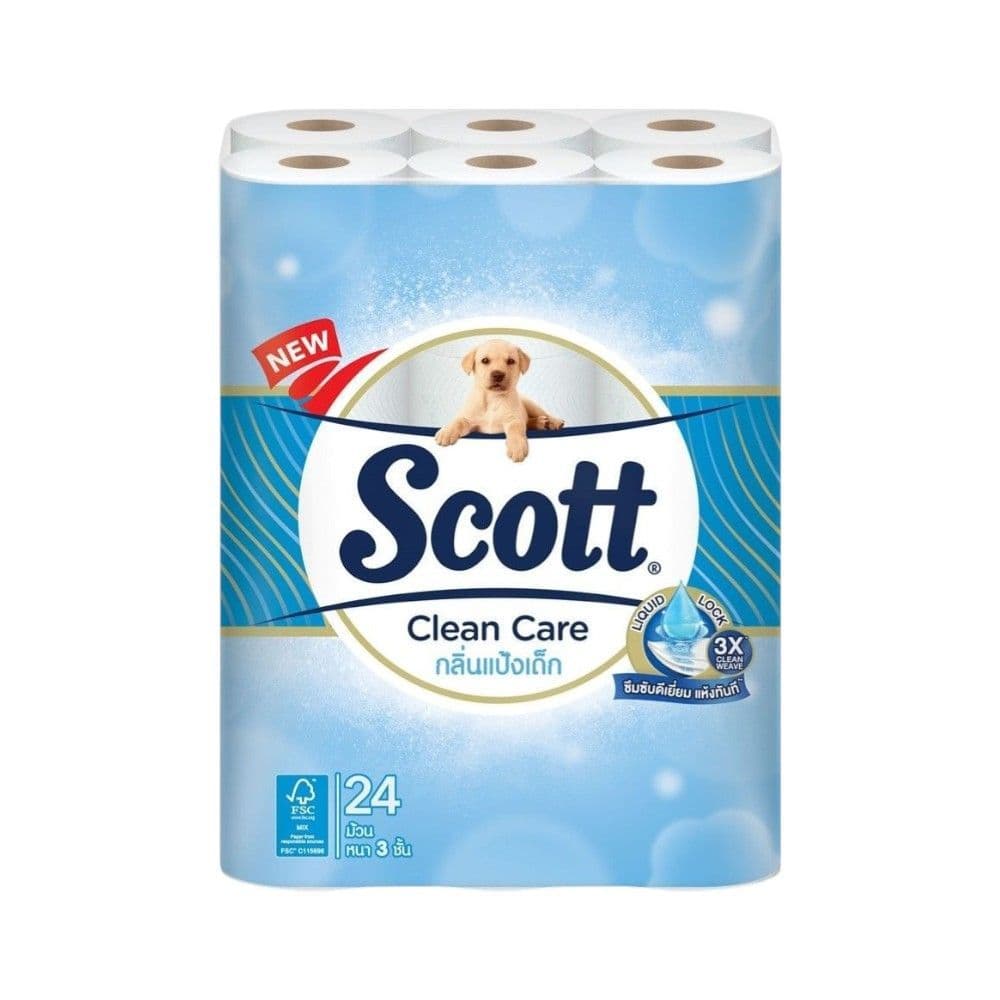 [สินค้าส่งด่วน] สก๊อตต์ คลีนแคร์กลิ่นแป้งเด็ก 24ม้วน SCOTT CLEAN CARE BABY POWDER 24ROLLS
