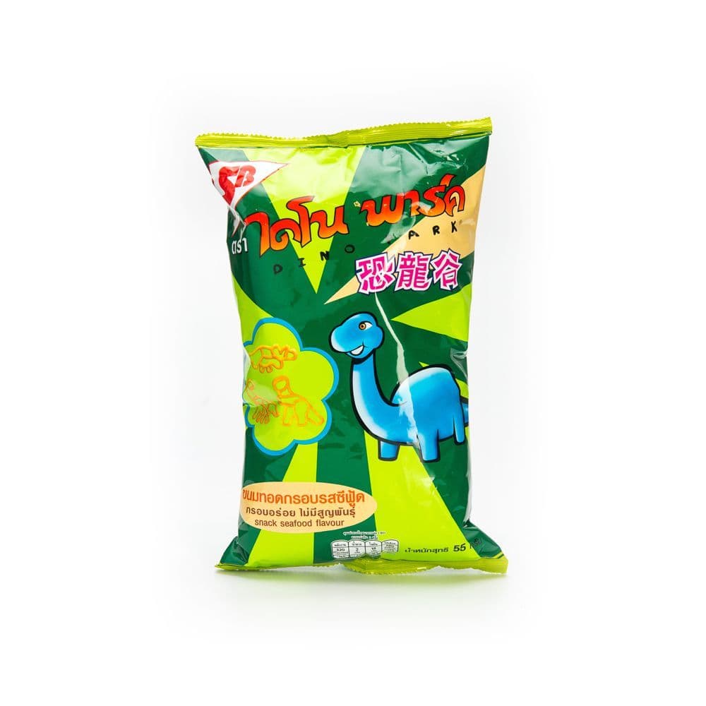 [สินค้าส่งด่วน] ไดโนพาร์คขนมทอดกรอบรสซีฟู้ด 55 กรัม DINO PARK SNACK SEAFOOD 55 G.