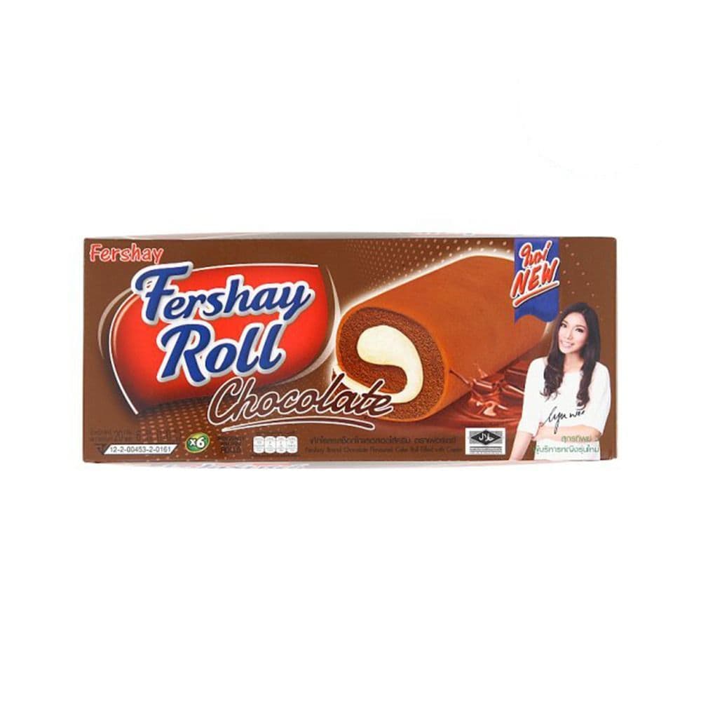 [สินค้าส่งด่วน] เฟอร์เชย์โรลเค้กช็อกโกแลตไส้ครีม20กX6 FERSHAY CHOCO CAKEROLL WITH CREAM20GX6