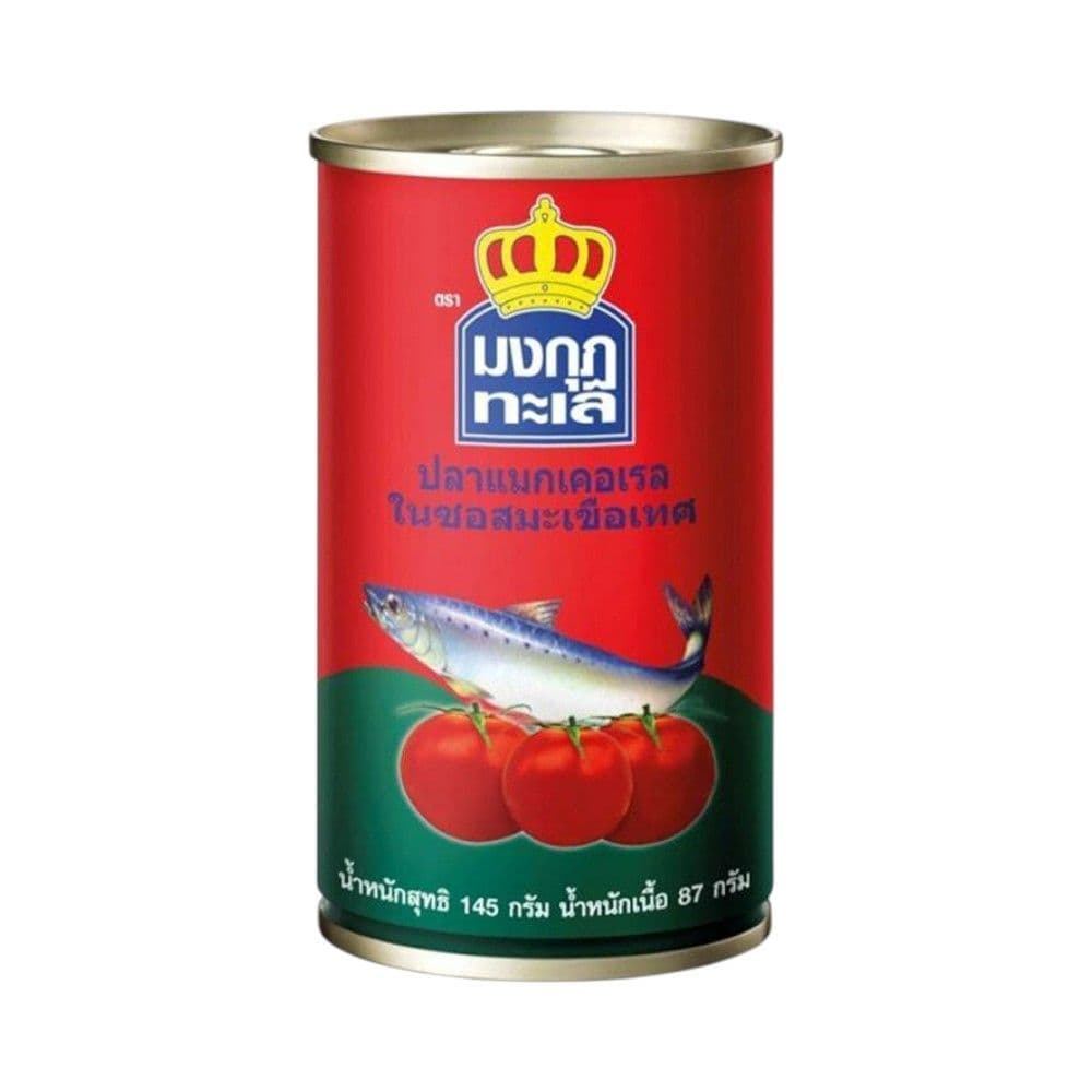[สินค้าส่งด่วน] มงกุฎทะเลแมคเคอเรลในซอสมะเขือเทศ 145ก MONGKUT TALAY MACKEREL IN TOMATO SAUCE 1