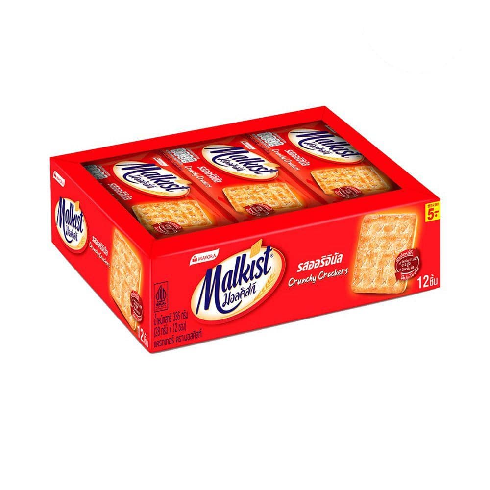 [สินค้าส่งด่วน] มอลคิสท์ แครกเกอร์รสน้ำตาล 28 ก. X12 MALKIS CRUNCHY CRACKER 28 G. X12