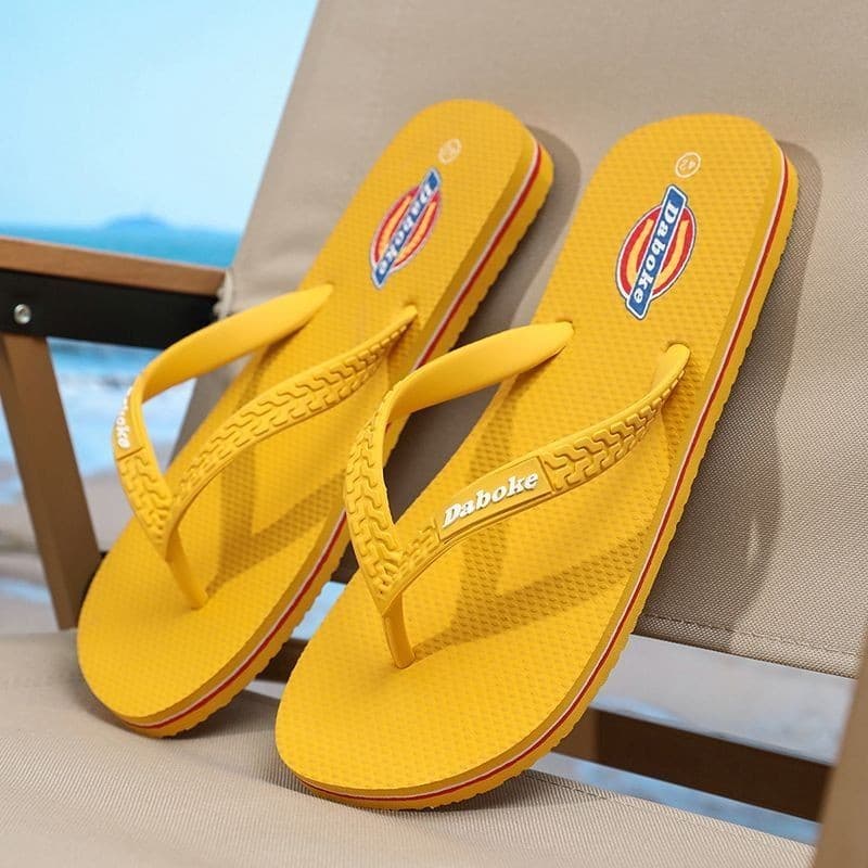 Daboke ยาง Flip-Flops ผู้ชาย Anti-Slip ระงับกลิ่นกายรองเท้าแตะชายหาดรองเท้าแตะกลางแจ้ง Flip-Flops Soft Sole สวมใส่ @-#现货Daboke橡胶人字拖男防滑防臭沙滩凉拖鞋户外夹趾凉拖软底耐磨