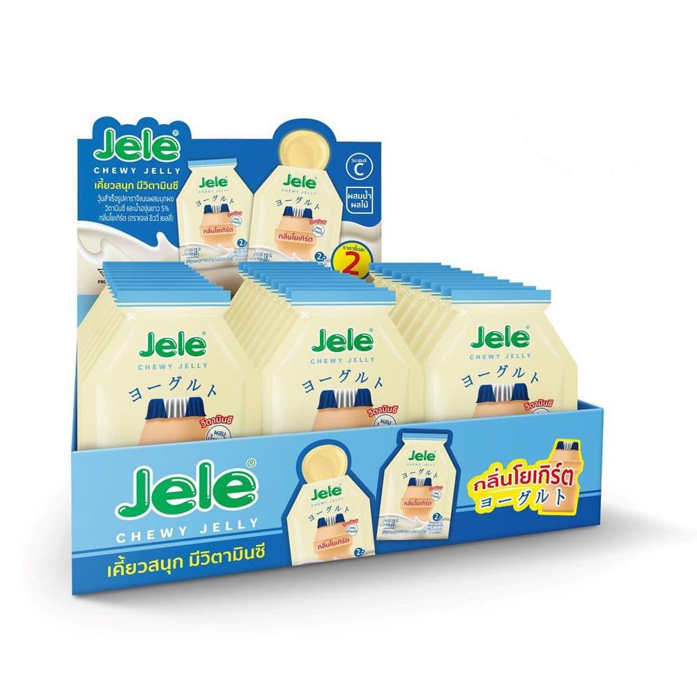 [สินค้าส่งด่วน] เจเล่ชิววี่เยลลี่กลิ่นโยเกิร์ต 18กX30 JELE CHEWY YOGHURT 18GX30