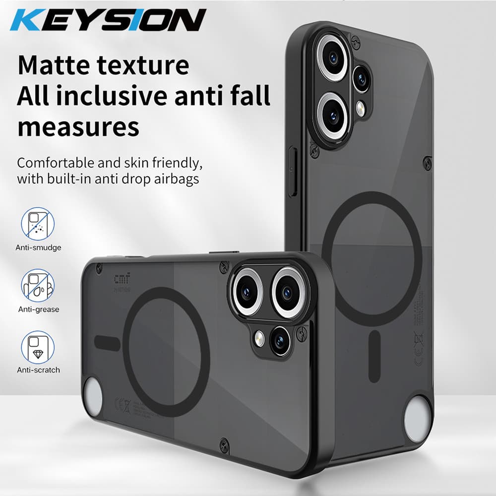 KEYSION เคสโทรศัพท์แม่เหล็กสําหรับ Nothing CMF โทรศัพท์ 2 Pro 1 ซิลิโคน + PC Matte โปร่งแสงกันกระแทกสําหรับ CMF โทรศัพท์ 1 2 Pro