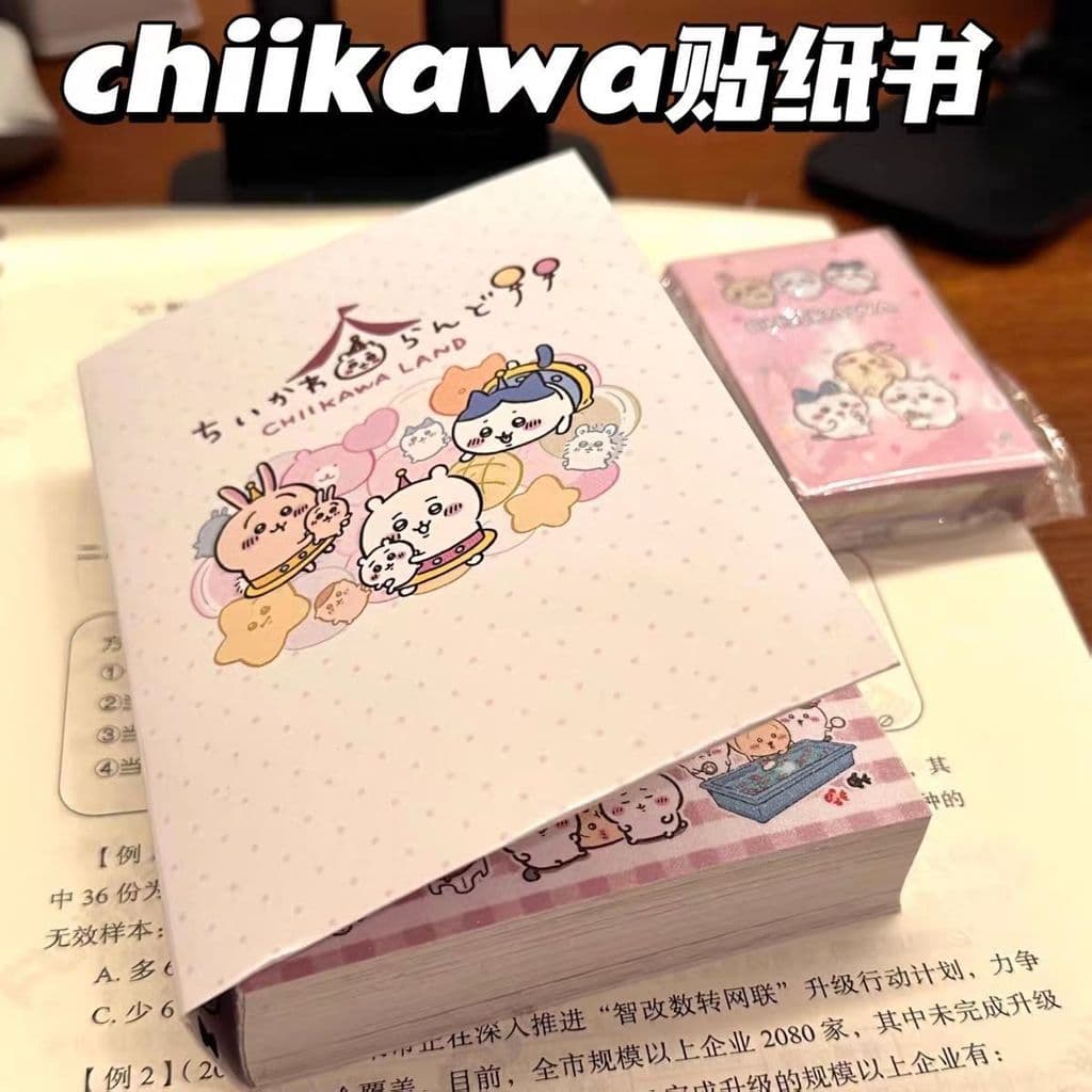 chiikawa สติ๊กเกอร์หนาพิเศษหนังสือสติ๊กเกอร์การ์ตูนน่ารักสําหรับนักเรียนหนังสือ DIY แบบพกพา