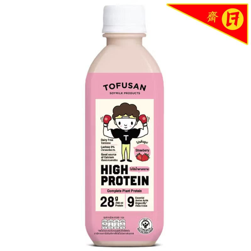 โทฟุซังสูตรโปรตีนสูงน้ำตาล0เปอร์เซ็นต์รสสตรอว์เบอร์รี่ 350มล. Tofusan HighProtein Strw 350ml [8859473101200 ]