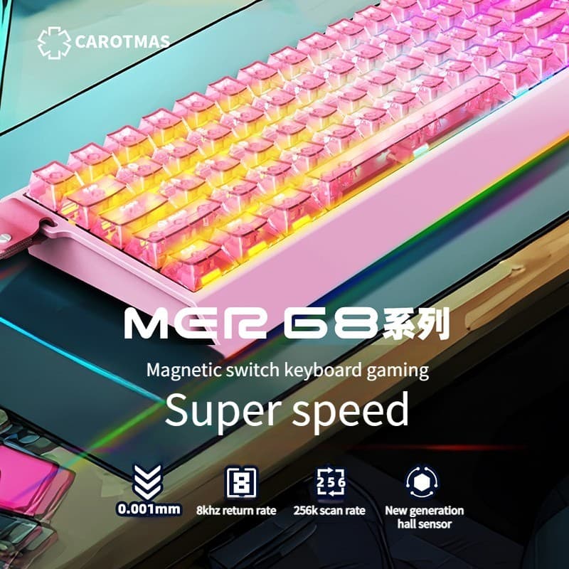 Mercury68 Max Magnetic Switch Gaming Keyboard – 0.001MM RT 8K Polling Rate 256K Scanning Rate Dynamic RGB Hot Swappable DKL SOCD Dynamic Win/MACfor FPS เกม