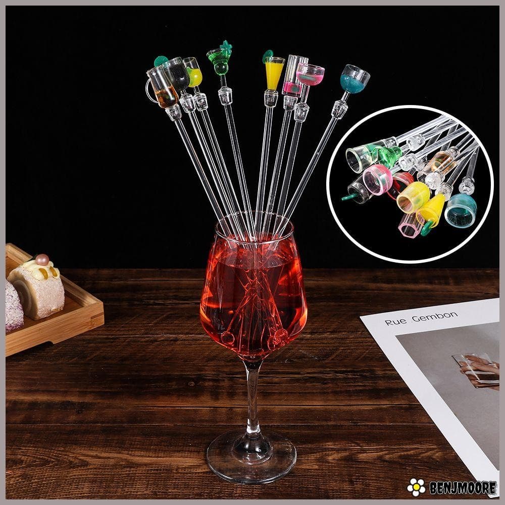 BENJMOORE 10 ชิ้น/เซ็ต Stirring Sticks ร้านอาหารที่มีสีสันค็อกเทล