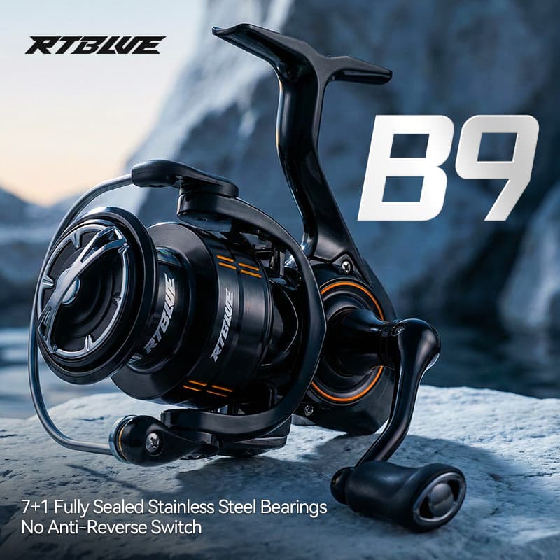 BEARKING RTBLUE B9 สปินนิ่งเรียลHeavy Dutyสำหรับการตกปลาน้ำเค็ม สแตนเลส ดึงได้ถึง15กก.