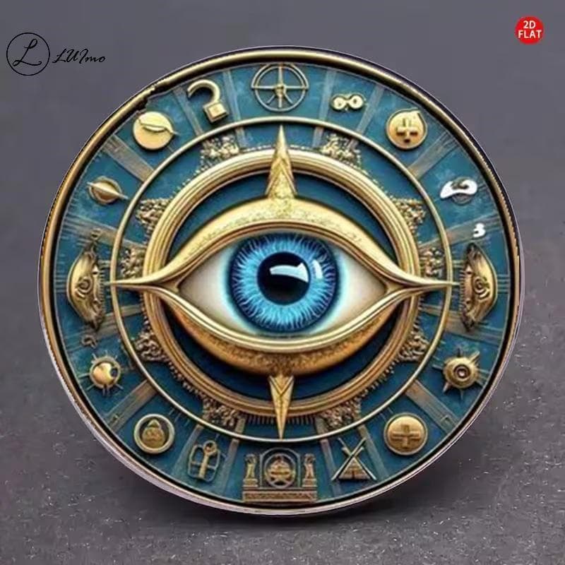 LUImo Retro All Sight ตาปีศาจ เข็มกลัดแบบรอบ สำหรับทั้งชายและหญิง พร้อมเครื่องประดับใหม่ๆ