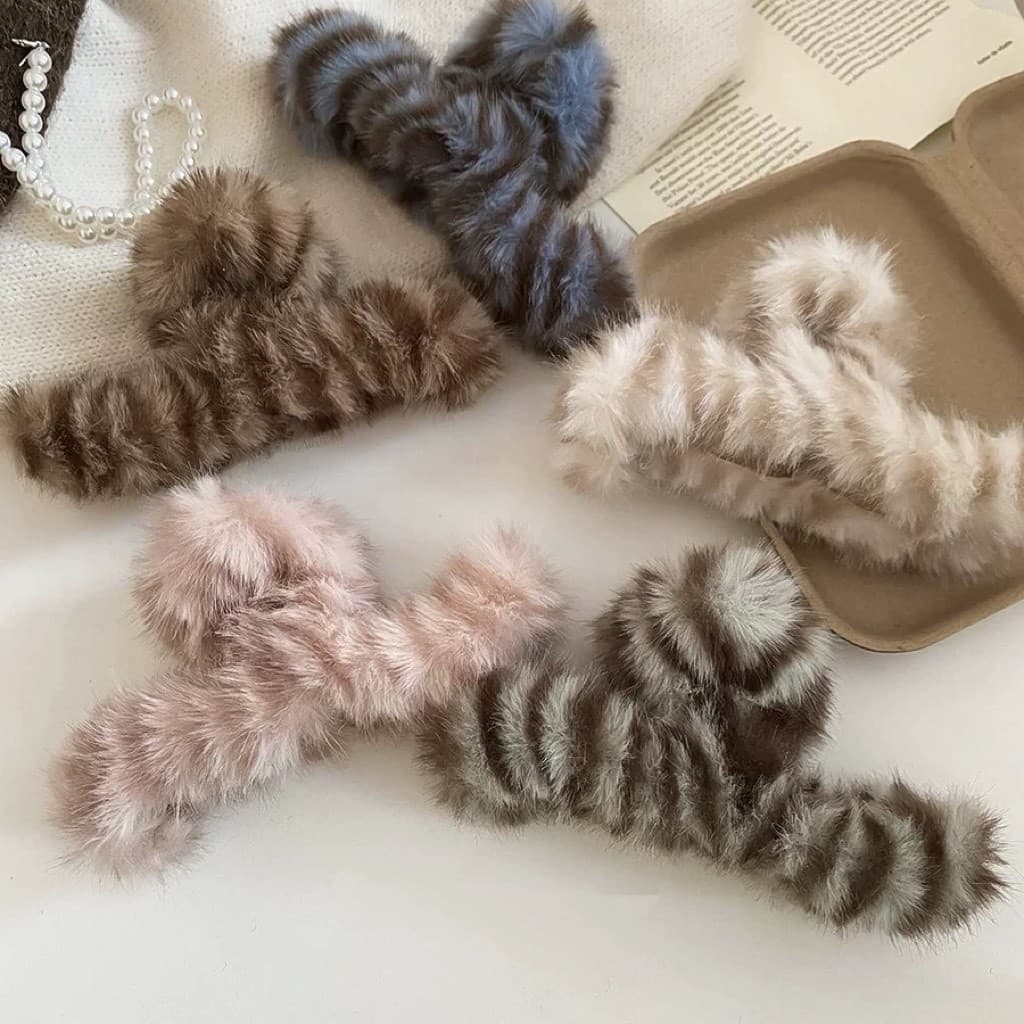 กิ๊บขน กิ๊บหนีบผม ลายเสือ 13Cm พร้อมส่งจากไทย