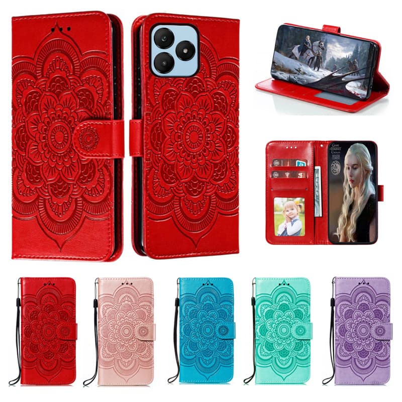 Emboss ดอกไม้หนังเคสโทรศัพท์สําหรับ WIKO T20 Datura กระเป๋าสตางค์พลิกหนังสือ Funda