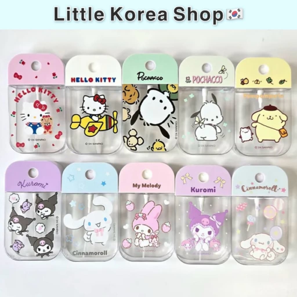 [Sanrio] ขวดสเปรย์พกพา 50ml + Mini Funnel / Portable Mist Travel Container / Hello Kitty, My Melody, Kuromi, Pompompurin,Pochacco