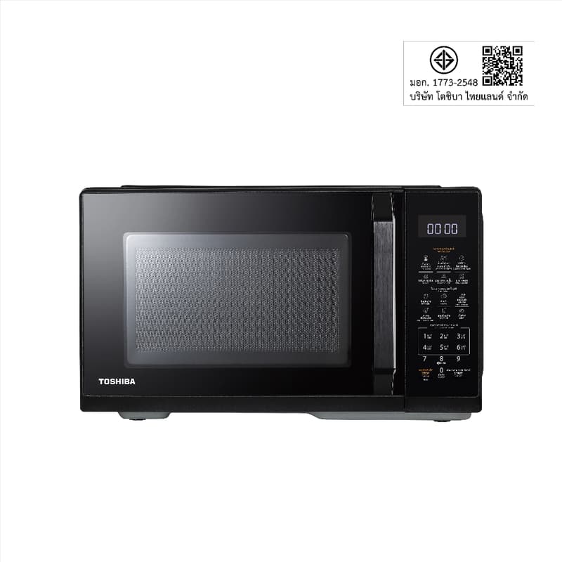 TOSHIBA ไมโครเวฟ พร้อมระบบย่าง รุ่น MW3-EG25PE(BK) 25 ลิตร (800/1000 วัตต์) หน้าจอ LED