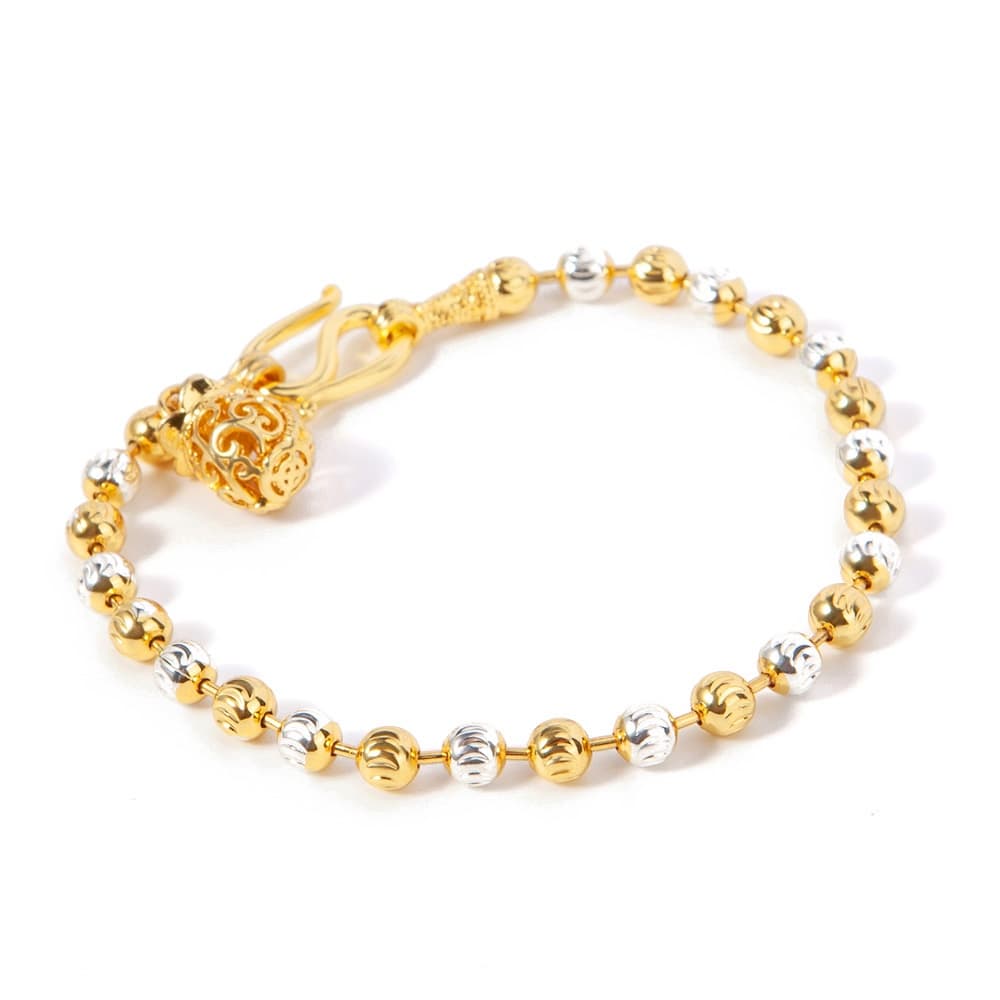 jewelry สร้อยข้อมือทอง 18K สำหรับผู้หญิง โชคดี สร้อยข้อมือคู่ ตกแต่งของขวัญวันหยุดปี 2020b