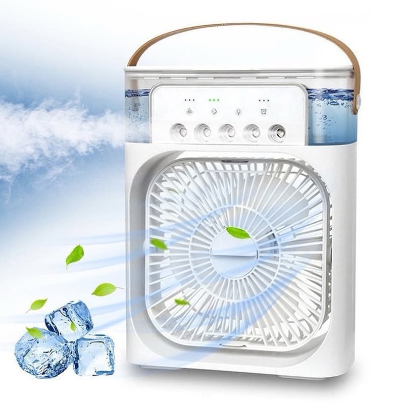 2024 ใหม่ เครื่องทำความชื้นอากาศขนาดเล็ก เครื่องทำน้ำเย็น 5 สเปรย์พัดลม usb humidifying air conditioner พ ไฟ LED 7