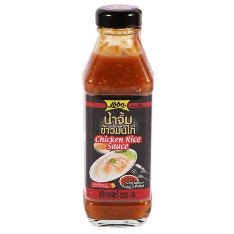 F โลโบ้ น้ำจิ้มข้าวมันไก่ chicken rice sauce 220 ml. fl ขวดแก้ว