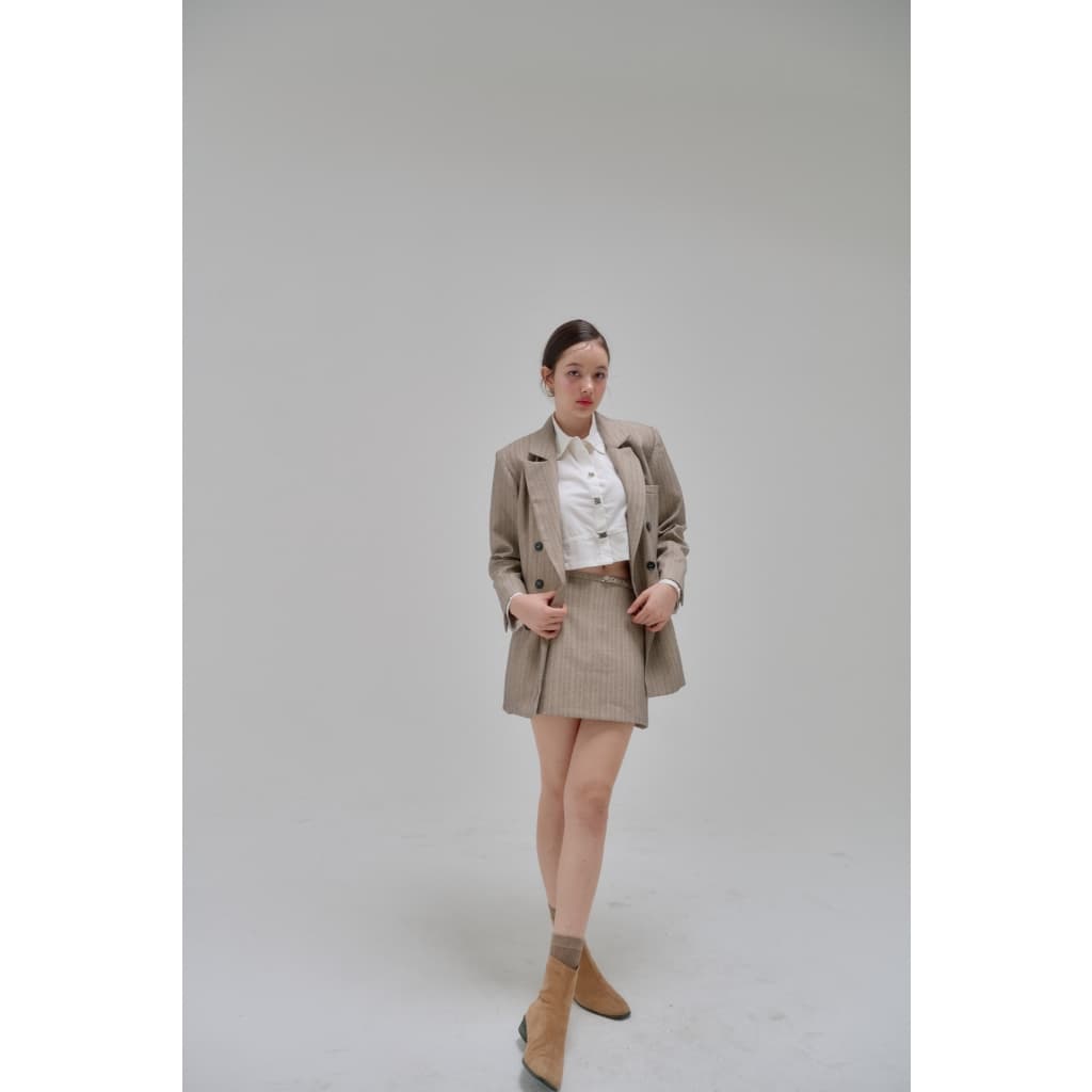 BELT MID-WAIST MINI SKORT กระโปรงกางเกง ทรงเอ เข็มขัดสามารถถอดได้  สีใหม่สีเทาพร้อมรอ 5-7 วัน