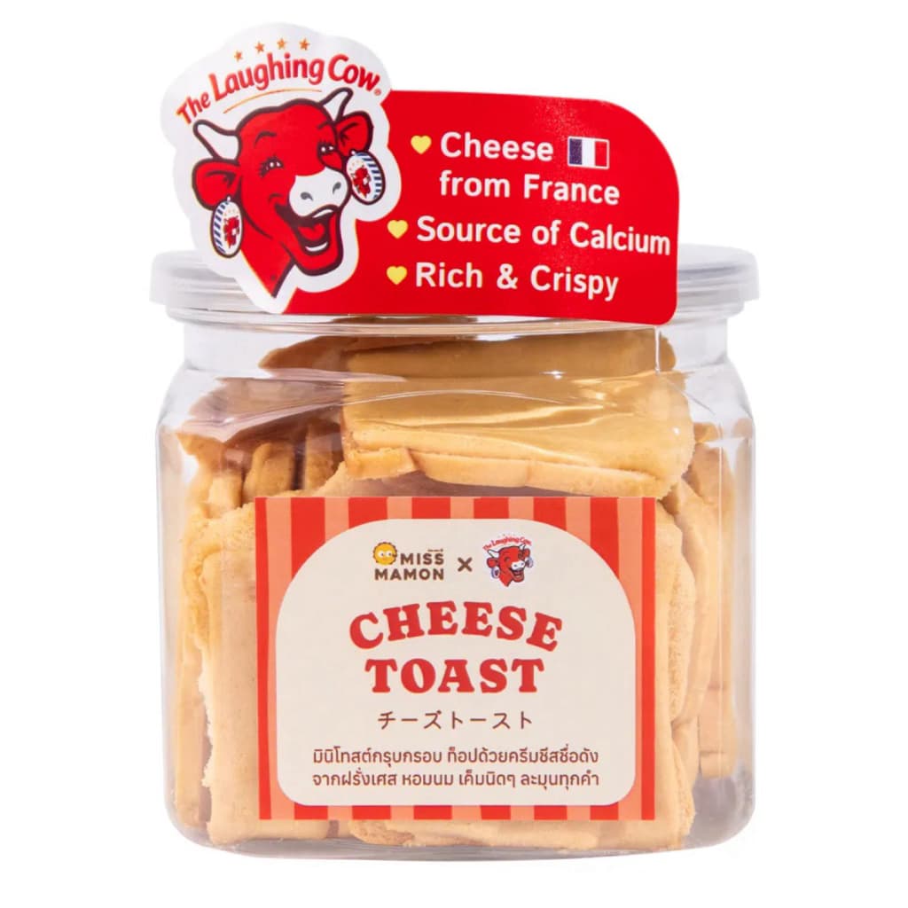 [ใหม่] Miss Mamon x The laughing Cow Cheese Toast /Chili Paste ชีสโทสต์พริกเผา มินิโทสต์กรุบกรอบ มิสมามอน