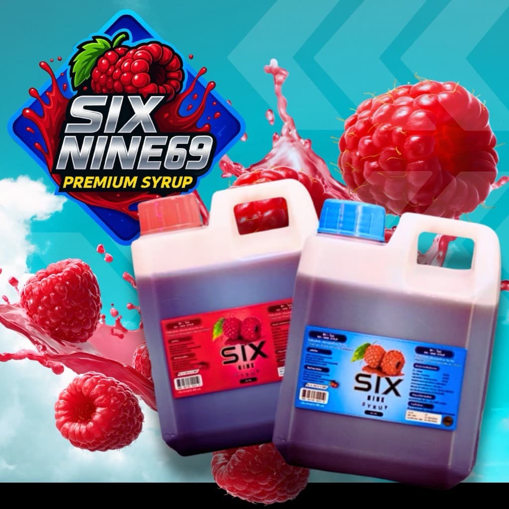 [1 แกลลอน]Six-Nine🍒 69 ไซรัป แกลลอน 1020 ml. ฝาเทา ฝาแดง ของแท้💯