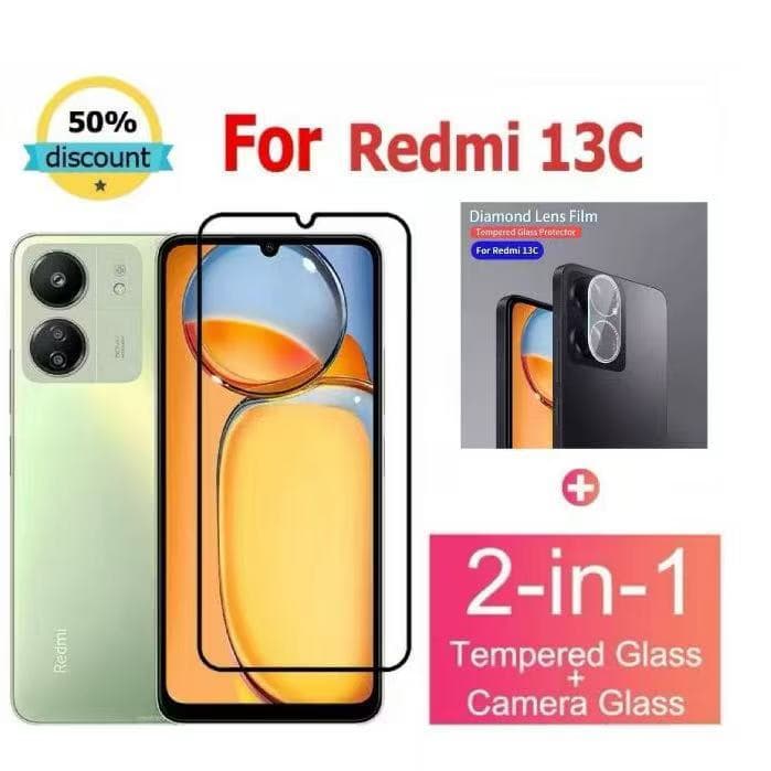 ฟิล์มกระจกนิรภัยเต็มจอ สำหรับ Xiaomi Redmi13C / Poco C65 ความแข็ง 9H