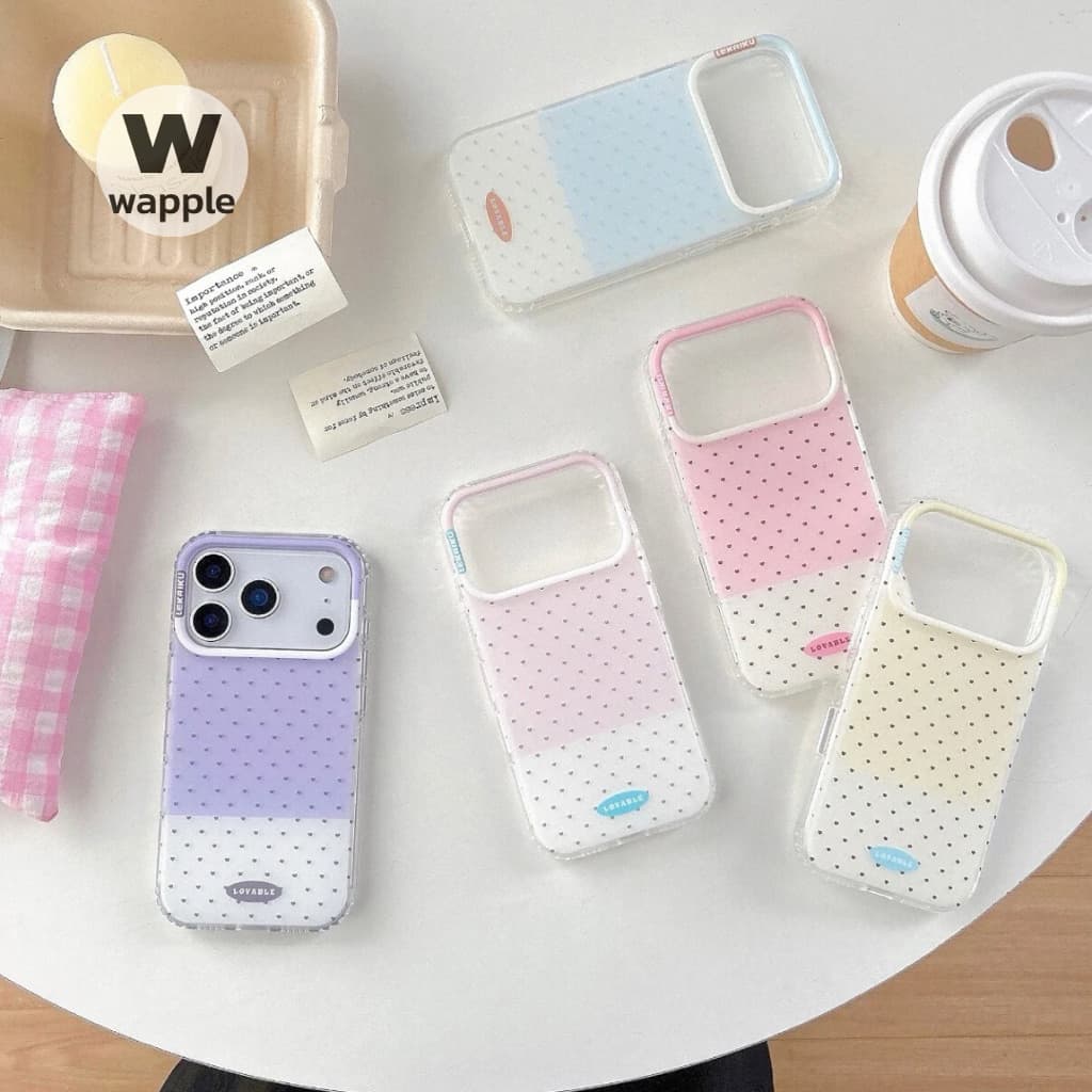 wapple-Magnetic POPPHONE เคสแม่เหล็ก polka dot ลายโพกาด็อท ขอบนิ่มหลังแข็งสำหรับรุ่นiPhone17 17Pro 17ProMax 16ProMax