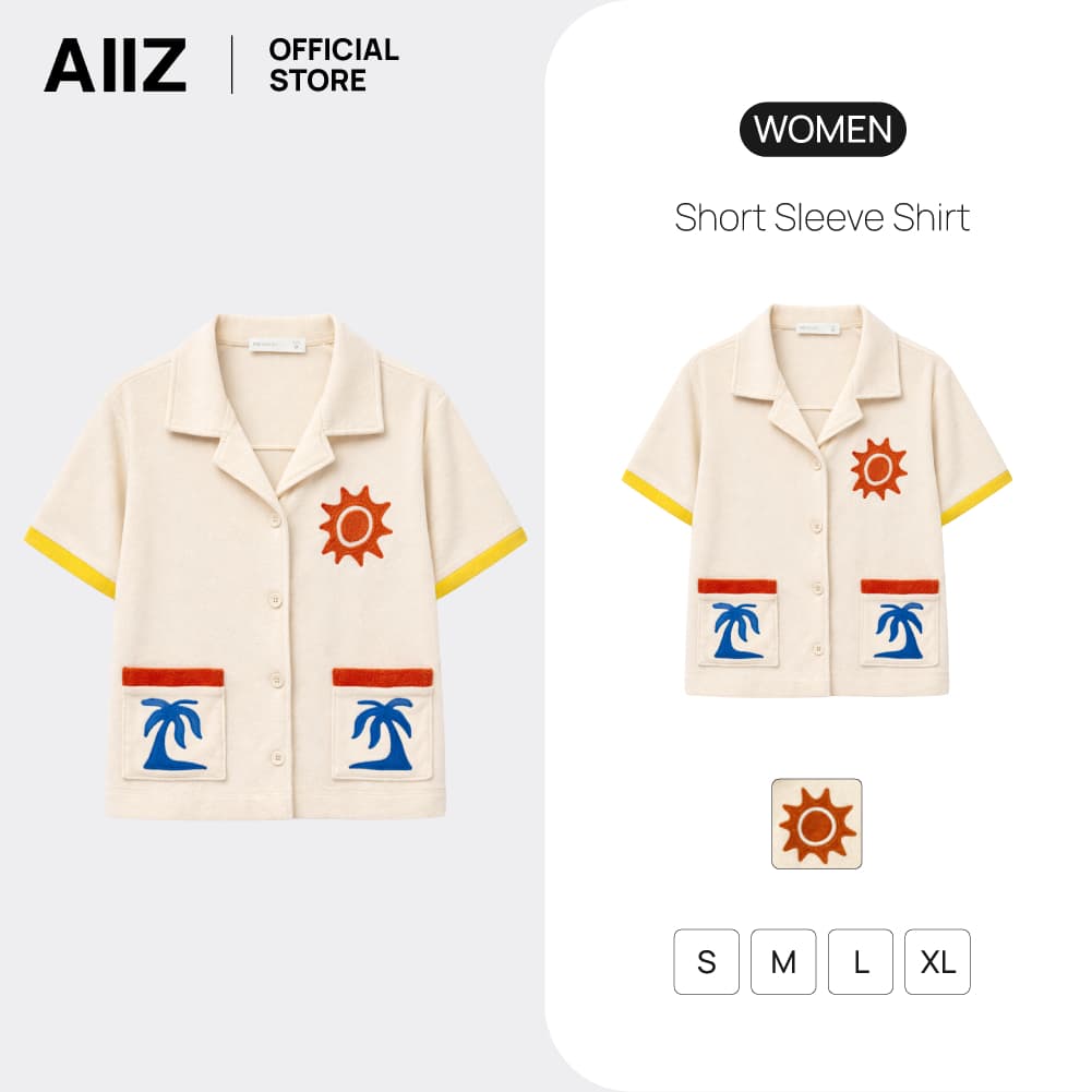 AIIZ (เอ ทู แซด) - AIIZ เสื้อเชิ้ตแขนสั้นผู้หญิงสไตล์รีสอร์ต AIIZ Women's Short Sleeve Shirt