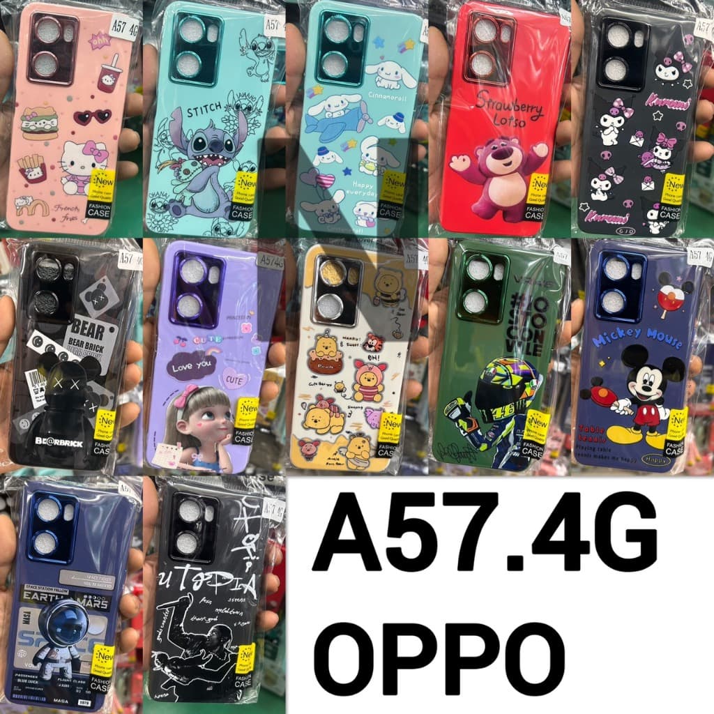 CASE เคสรุ่น OPPO A57.4G ลายการ์ตูกำมะหยี& ฟิล์มเต็มจอ100D 📮✅