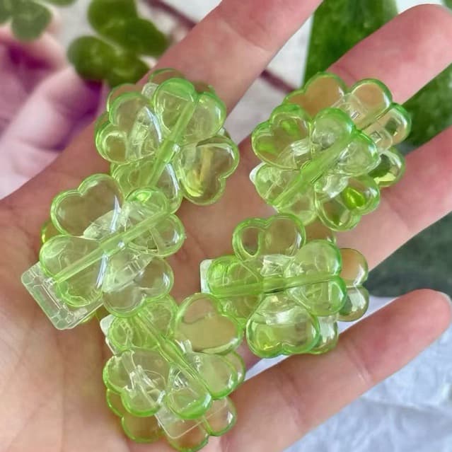 ✨🍀(ใหม่)พร้อมส่ง!คลิปหนีบกระดาษ Four-Leaf Clover  ใบโคลเวอร์สีเขียวใส ขนาดเล็ก