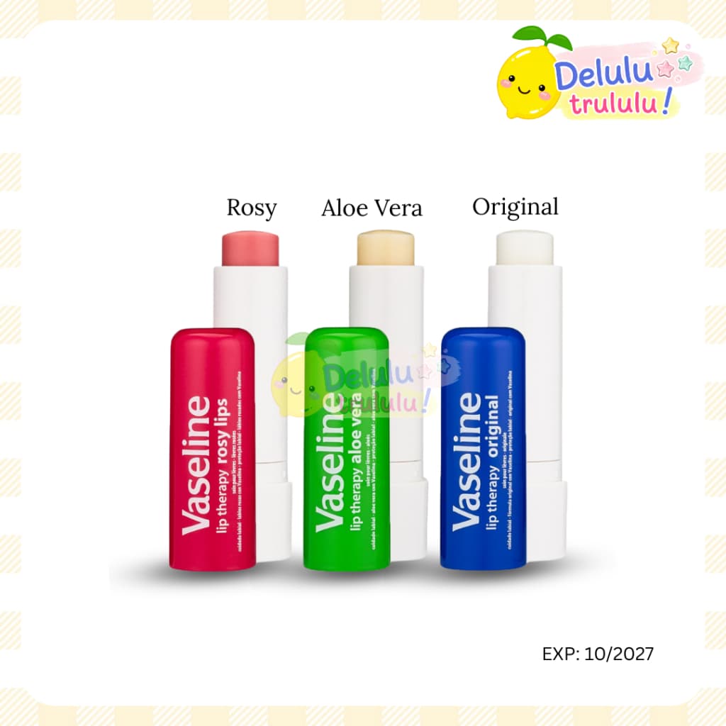 Vaseline Lip Balm 4.8g วาสลีน ลิปมัน ลิปบาล์ม เนื้อนุ่ม ชุ่มชื่น ช่วยให้ริมฝีปากไม่แห้ง ไม่ลอกและแตก 4.8 กรัม