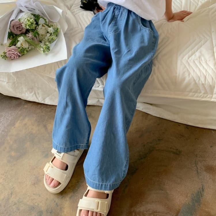 Hania Kids พร้อมจัดส่ง กางเกงยีนส์ขายาว สไตล์เกาหลี สำหรับเด็กผู้หญิง - MX3120067